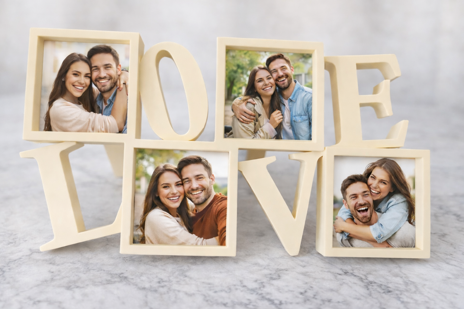 LOVE Fotoğraf Çerçevesi – 4 Fotoğraflı Dekoratif Çerçev